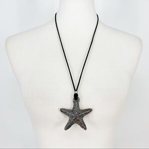 Merav Bussi Handmade Starfish Pendant Necklace Silver Art Jewelry Israel Coastal